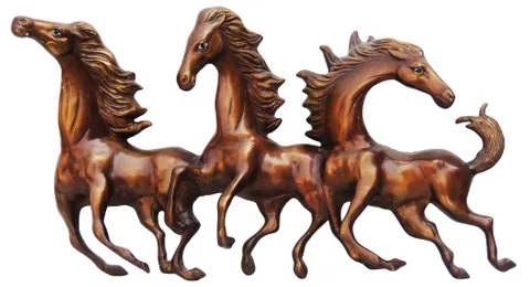 Brass Showpiece Horse Wall Hanging Statue - 26*3*15 Inch (BS730 A)