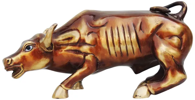 Brass Showpiece Bull Small Statue - 12*5*6 Inch (BS728 A)