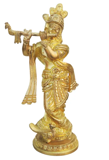 Brass Showpiece Krishna Super Fine Statue - 4.4*2.7*7.5 Inch (BS017)