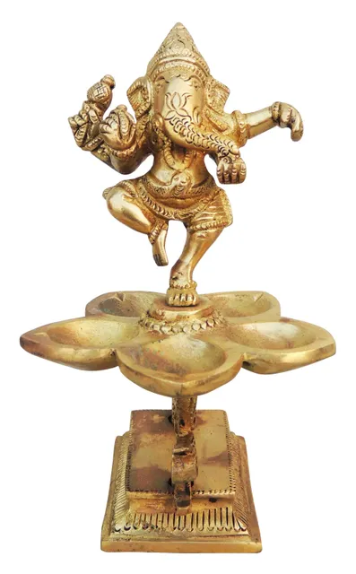 Brass Table D?cor Oil Lamp, Deepak - 7.5*6.5*7 Inch (BS390)