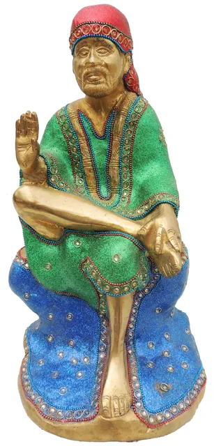 Brass Showpiece Sai Baba Statue - 7.5*6*14 Inch (BS520)