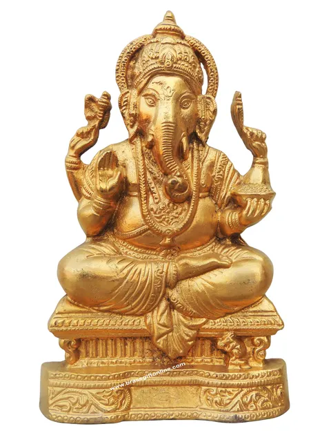 Brass Showpiece Ganesh Ji Statue - 5.3*1.4*8.5 Inch (BS551 A)