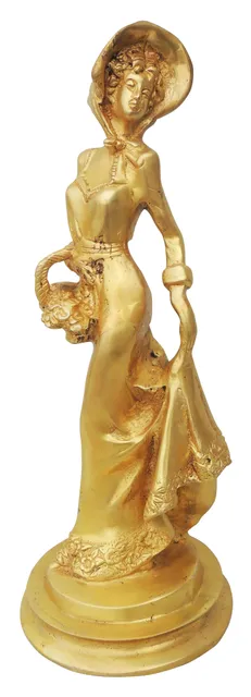 Brass Showpiece Lady Statue - 5.5*5.5*14 Inch (BS853 A)