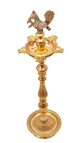 Brass Table Decor Mahabharat Oil Lamp Deepak - 11.5*11.5*48 Inch (F686 J)