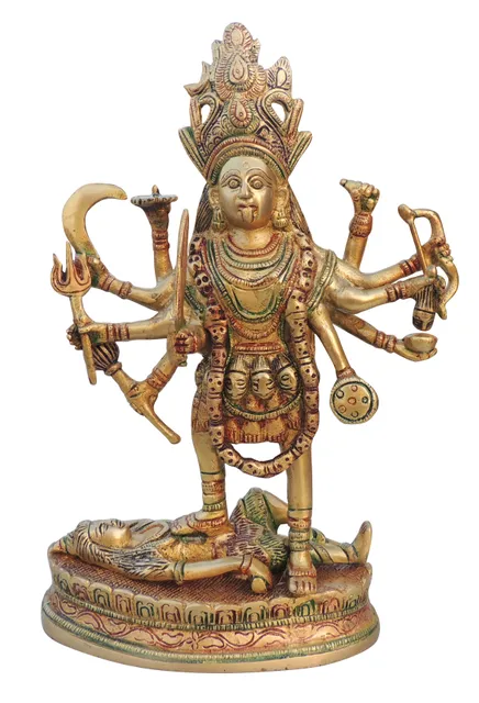 Brass Showpiece Kali Maa Statue - 7.5*3.5*11.5 Inch (BS618 A)