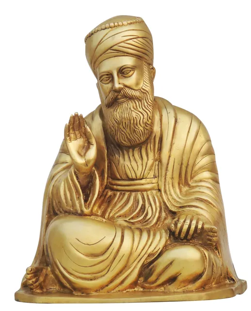 Brass Showpiece Guru Nanak Statue - 11*8.5*13 Inch (BS1102 A)