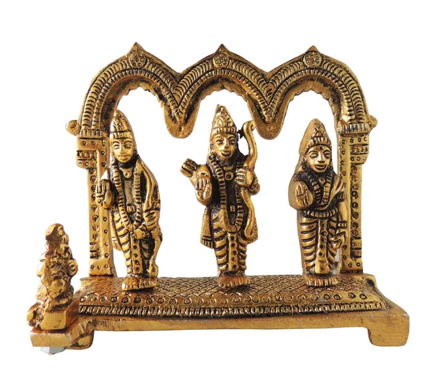 Brass Showpiece Ram Darbar Statue - 5*2*4.6 Inch (AS404 G)