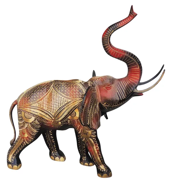 Brass Showpiece Elephant Statue - 24*14*27 inch (AN209 A)