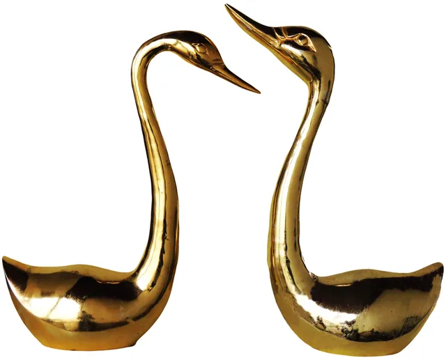 Brass Showpiece Duck Pair Statue - 5*4*18 inch (AN004)