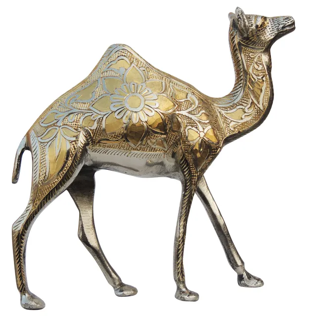 Brass Showpiece Camel Statue - 8.2*2.5*8 Inch (AN143 A)