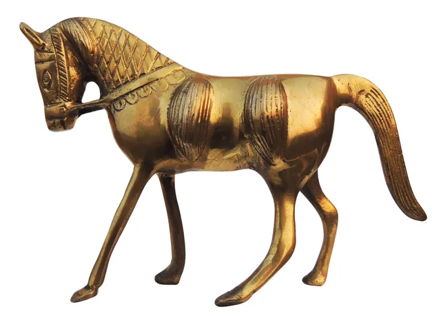 Brass Showpiece Horse Statue - 7.5*2*5.2 Inch (AN075 A)