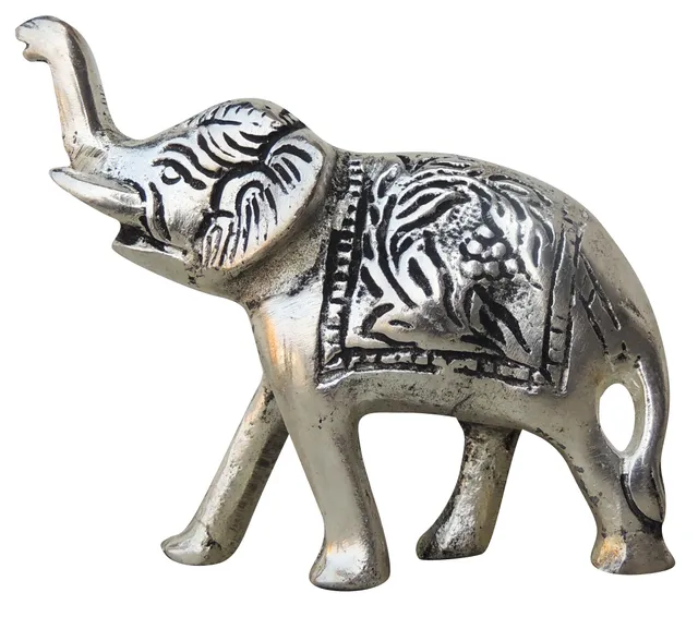 Aluminium Showpiece Elephant Small Statue - 4*1.4*3.2 Inch (AS143 A)