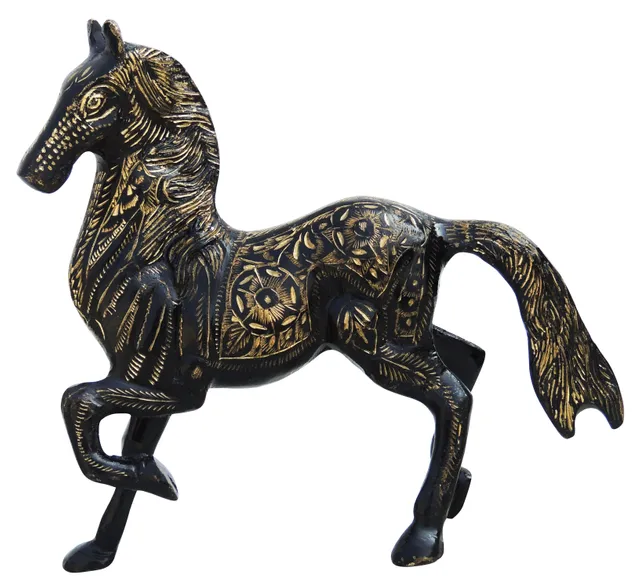 Brass Showpiece Running Horse Statue - 8.5*2.5*8.5 Inch (AN063 A)
