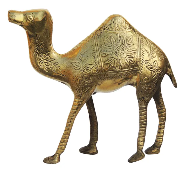 Brass Showpiece Camel Polish Statue - 7.2*2.2*6.5 Inch (AN074 A)