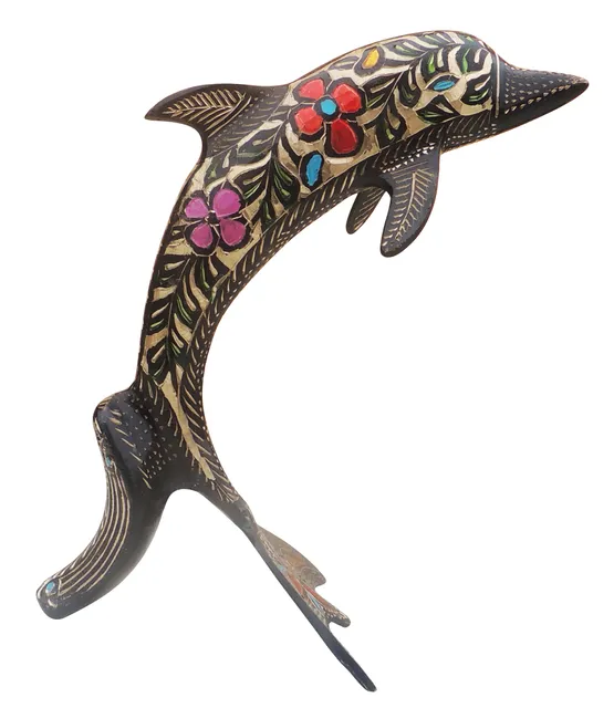 Brass Showpiece Dolphin Statue - 4.5*4.5*9 Inch (AN240 B)