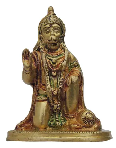 Brass Showpiece Sitting Hanuman Ji God Idol Statue - 3.5*2.2*5 Inch (BS970 A)