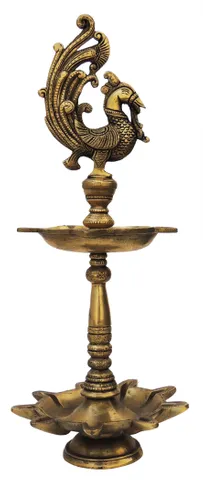 Brass Table Decor Oil Lamp, Deepak - 7*2*17.5 Inch (BS927 A)
