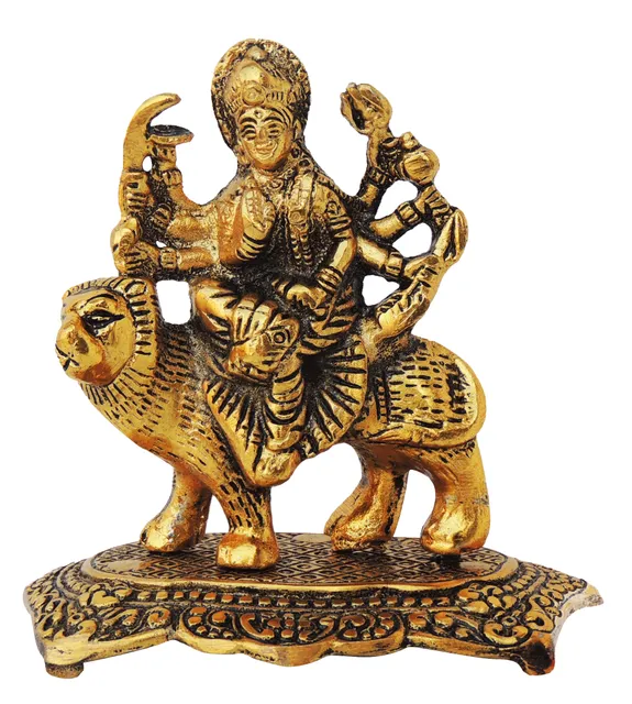 Aluminium Showpiece Durga Ji God Idol Statue - 5*3.2*5 Inch (AS408 C)