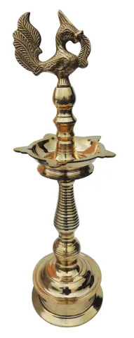 Brass Table Decor Oil Lamp, Deepak - 5.5*5.5*19.5 Inch (F122 G)