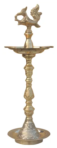 Brass Table Decor Mahabharat Oil Lamp, Deepak - 5*5*17 Inch (F686 A)