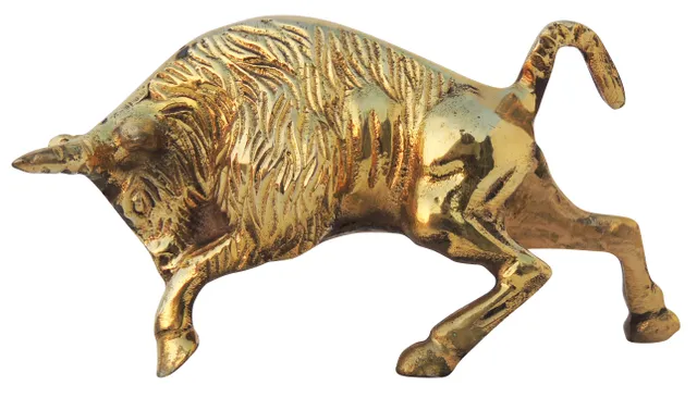 Brass Showpiece Bull Statue - 6*2*3.5 Inch (AN081)