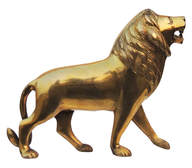 Brass Showpiece Lion Statue - 7.5*2*6.2 Inch (AN193 B)