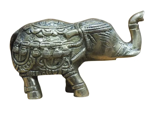 Brass Showpiece Elephant Statue - 4.5*2*2.5 Inch (AN243 D)