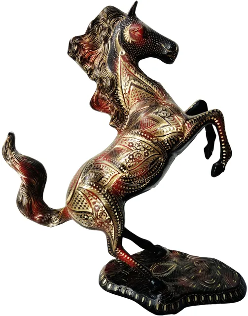 Brass Showpiece Jumping Horse Statue - 17*7*21 Inch (AN009)