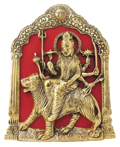Aluminium Showpiece Durga Ji Statue - 7*0.5*9 Inch (AS397 G)