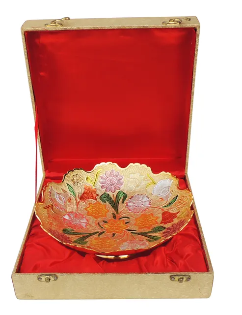 Brass Decorative Bowl With Velvet Box (B235)
