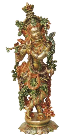 Brass Showpiece Krishna Statue - 9*7.5*25.5 Inch (BS1379 K)