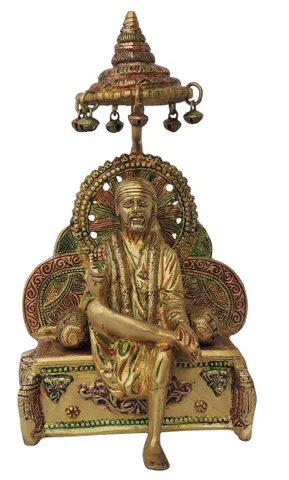 Brass Showpiece Sai Baba Umbrella Statue - 7*5.4*12 Inch (BS1249 B)