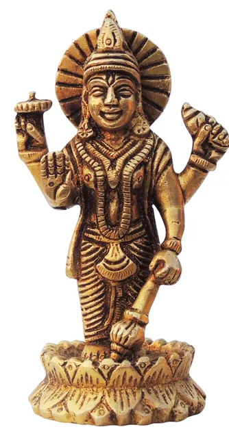 Brass Showpiece Vishnu Ji God Idol Statue - 2.5*2*4 Inch (BS1402 V)