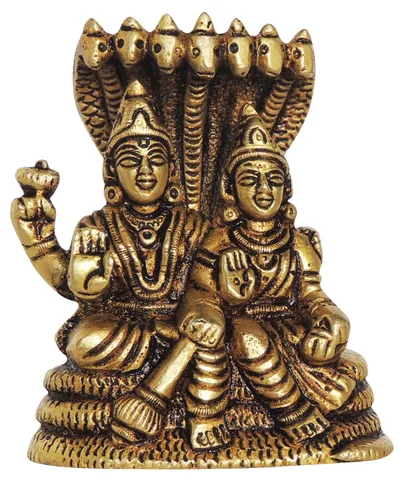 Brass Showpiece Laxmi Vishnu God Idol Statue - 3*2*3.5 Inch (BS1392 F)