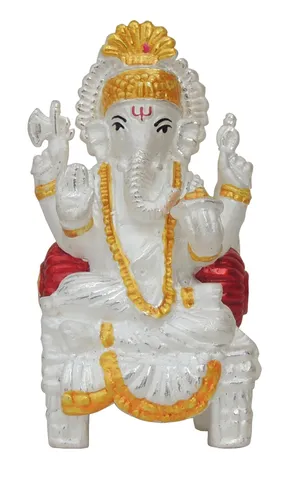 Pure Silver Ganesh Idol statue - 999 Hallmarked Silver Statue - 2*2*4 Inch, 52.7 gm (SL011 G )