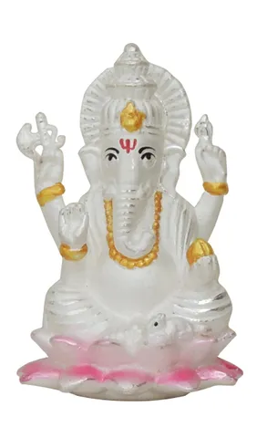 Pure Silver Ganesh Idol statue - 999 Hallmarked Silver Statue - 2*2*3 Inch, 26 gm (SL012 G )