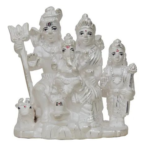 Pure Silver Shivparivaar idol Statue - 999 Hallmarked Silver Statue- 3.5*2*3.5 Inch, 69.7  gm  (SL022 A )