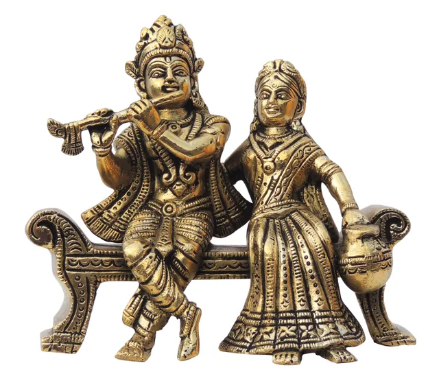 Brass Showpiece Radha Krishna God Idol Statue - 6*2.5*4 Inch (BS1385 B )