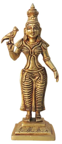 Brass Showpiece Meenakshi Devi God Idol Statue - 3*3*9.5 Inch (BS1457 F)