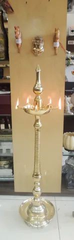 Brass Kerala Fancy Oil Lamp Deepak - 12.2*12.2*45.5 Inch (F642 Y)