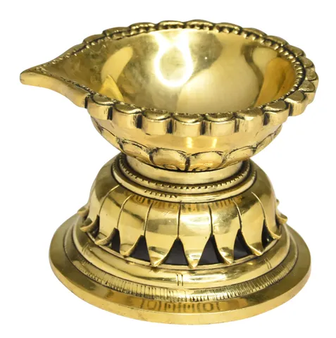 Brass Table Decor Stand Deepak, Oil Lamp - 4*4*3 Inch (BS1503 F)