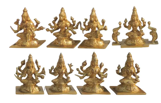Brass Showpiece Ashthalakshmi Set Laxmi Ji God Idol Statue Set of 8 Piece (BS1213 A)