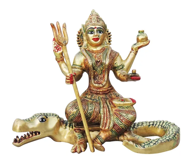 Brass Showpiece Ganga Devi Statue - 7.2*3*4.6 Inch (BS1278 E)