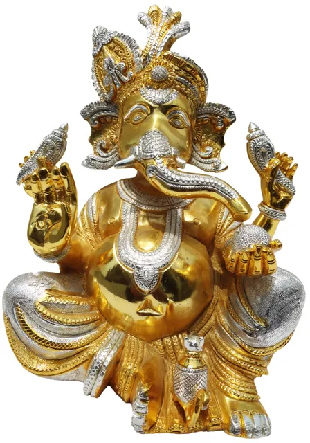 Brass Showpiece Ganesh Ji God Idol Statue - 11*7*11 Inch (BS310)