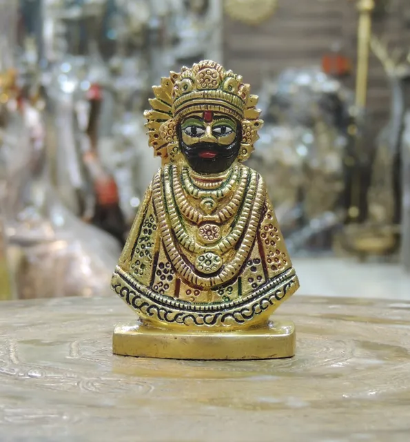 Brass Showpiece Khatu Shyam Statue - 2.5*1.5*3.5 Inch (BS1305 C)