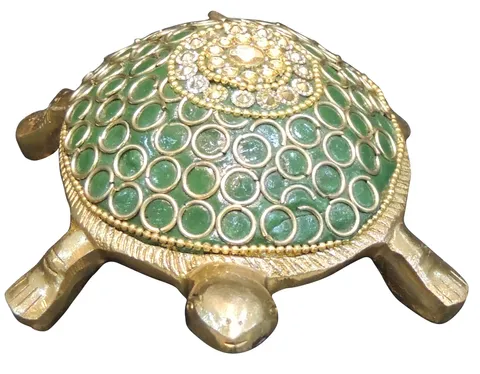 Brass Showpiece Green Tortoise statue - 5*3.5*1.5 Inch (AN244 D)