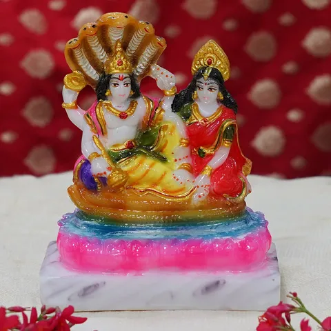 Marble Dust Laxmi Vishnu Idol  - 4.5*3*6 inch (MB0104)