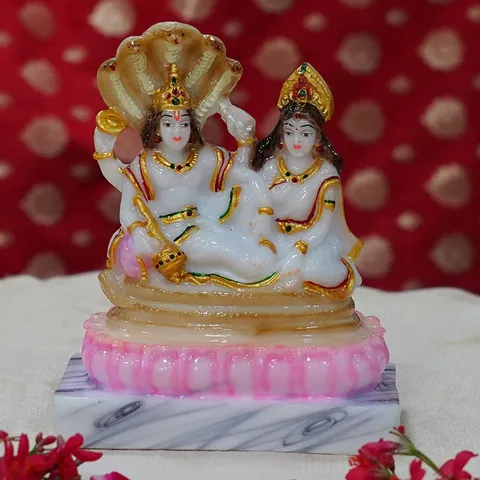 Marble Dust Laxmi Vishnu Idol  - 4.5*3*6 inch (MB0105)