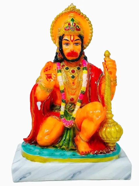 Marble Dust Ashirwad Hanuman Idol - 5.5*3.5*8.5 inch (MB0009)