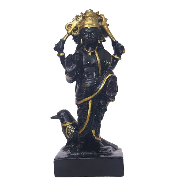 Marble Dust Lord Shani Dev Shani Maharaj Handicraft Spiritual Figurine  - 3.5*3.5*7 inch (MB0005)